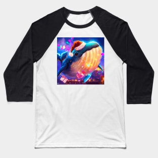Cute Humpback Whale Drawing Baseball T-Shirt